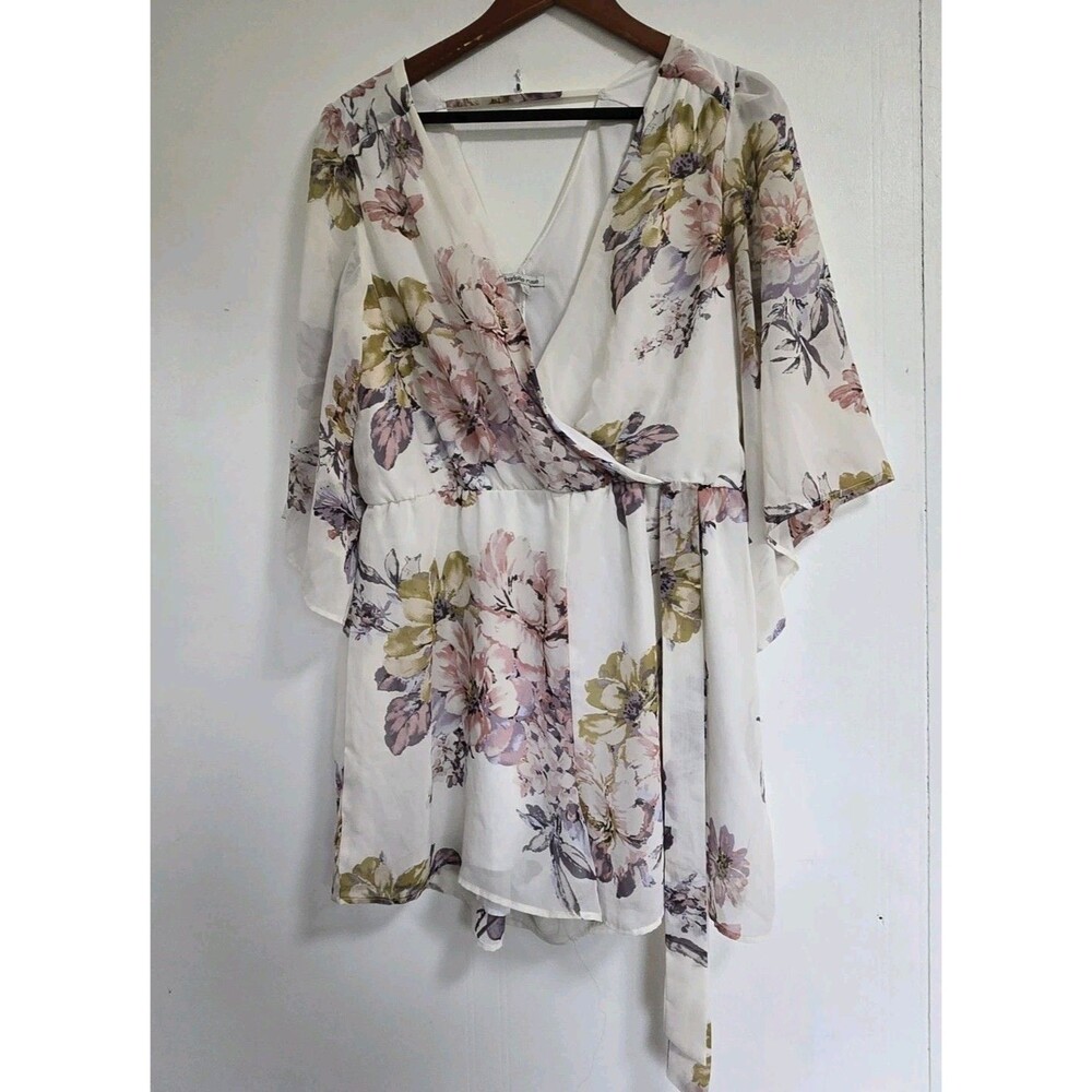 Charlotte Russe Dress Womens L Y2K Jumper Boho Floral Babydoll Festival Spring